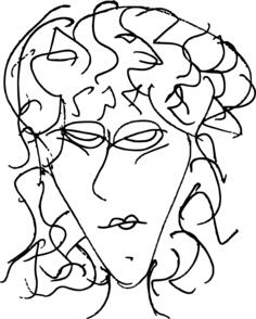 Cartoon woman's head