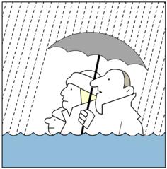 Couple with umbrella