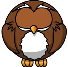 Cartoon owl sleeping