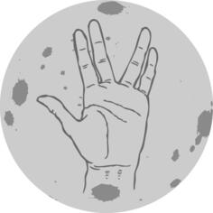 Moon and hand