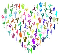 Heart made of yoga poses