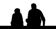Father and son sitting