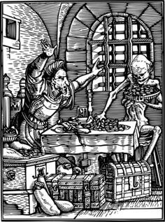 Death taking money