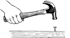 Hammer and nail drawing
