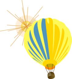Hot air balloon with sun