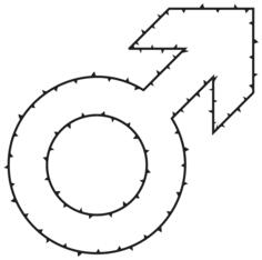 Male symbol with thorns