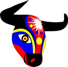 Colorful cow's head