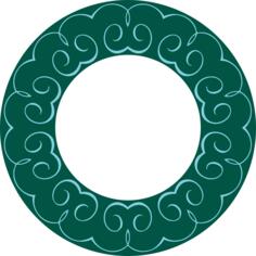 Green round frame