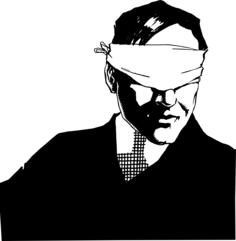 Blindfolded man