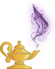 Golden magic lamp