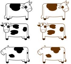 Black and brown cows