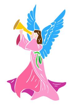 Angel blowing horn