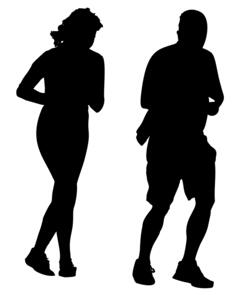 Jogging Couple Silhouette