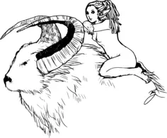 Fantasy beast and lady