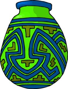 Blue and green vase