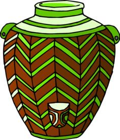 Brown and green pot