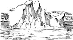 Iceberg line art