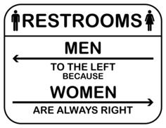 Left and right restrooms