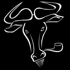 Gnu silhouette with pipe