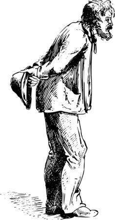 Shuffling old man