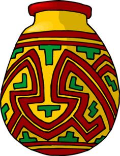 Red and yellow vase