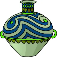 Blue and green pot