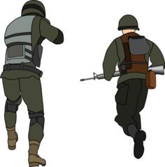 Soldiers attacking