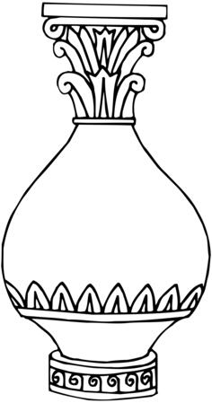Outlined vase drawing