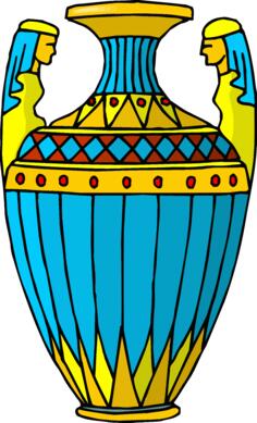 Blue and yellow vase
