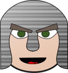 Angry knight's face
