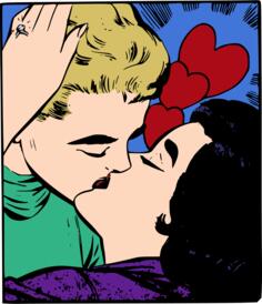 Kissing couple image