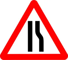 Road sign narrows