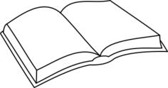 Outlined opened book