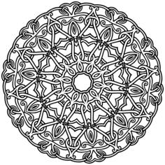 Black and white geometric flower