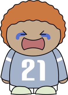 Comic character is upset