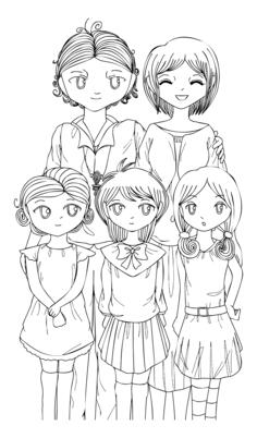 Three girls animation
