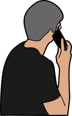Person with telephone