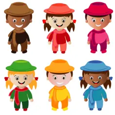 Cartoon smiling kids