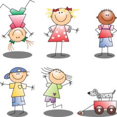 Kids playing drawing