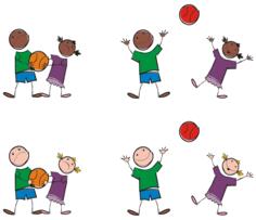 Kids playing with a ball