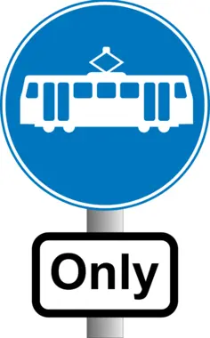 Trams road sign