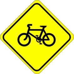 Road sign for bicycles