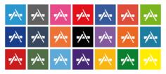 Colorful writing icons