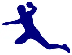 Blue handball player