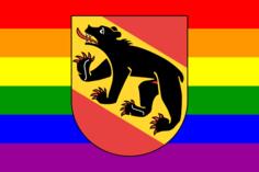 Bern symbol with rainbow colors