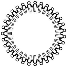 Stick figures circular shape