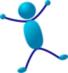 Blue stick figure