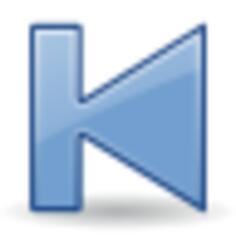 Backward blue icon