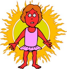 Sunburned woman
