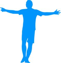 Football player blue silhouette image